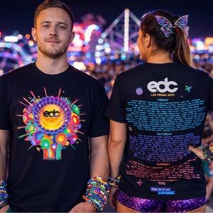 EDC Las Vegas Merch Rare 2022 T Shirt SZ M  Insomniac Festival Rave EDM Carnival